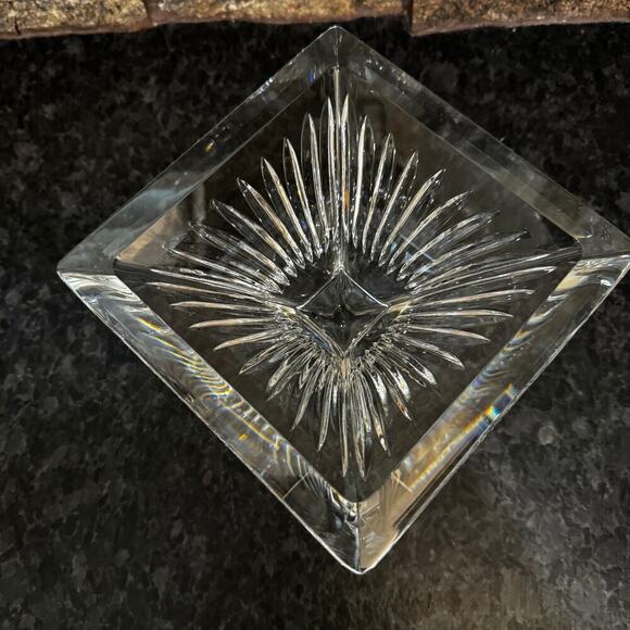 Waterford Clarion Crystal Pedestal Bowl 6” Square Discontinued Signed Ireland - Picture 4 of 12
